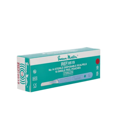 Swann Morton Scalpel - Disposable and Sterile - No.14 Blade with Polystyrene Handle x 10 | Accessories | Aesthetics Shop UK