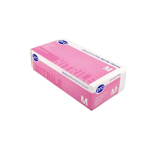 Ultraflex Pink Nitrile Glove Powder Free - Medium x 100 | Aesthetics Shop UK