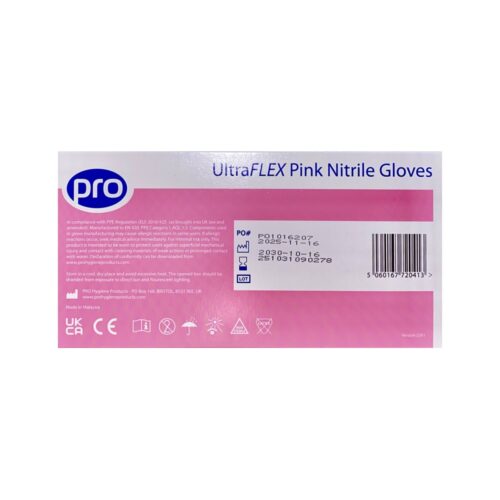Alternative view of Ultraflex Pink Nitrile Glove Powder Free - Small x 100