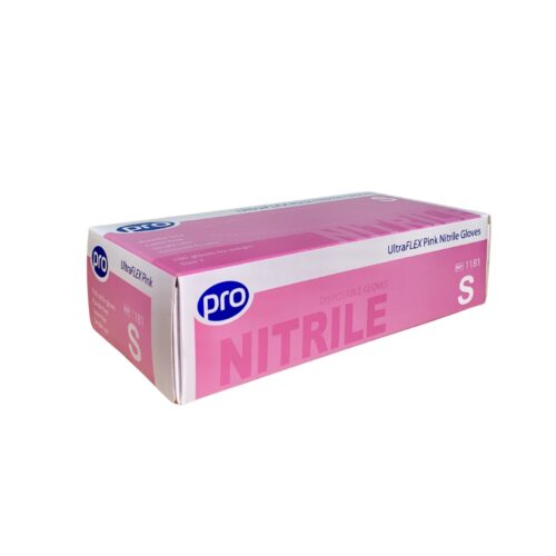 Ultraflex Pink Nitrile Glove Powder Free - Small x 100 | Aesthetics Shop UK