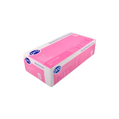 Ultraflex Pink Nitrile Glove Powder Free - Small x 100 | Aesthetics Shop UK