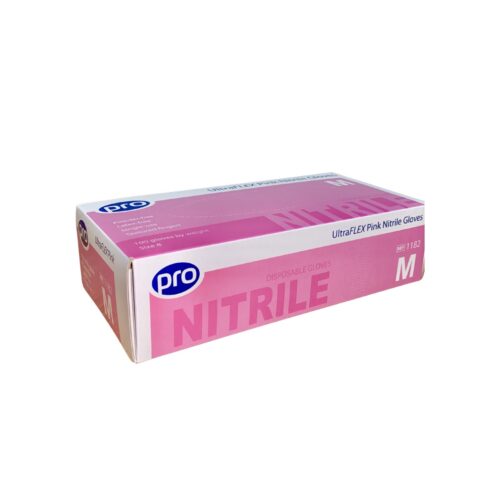 Ultraflex Pink Nitrile Glove Powder Free - Medium x 100 | Aesthetics Shop UK
