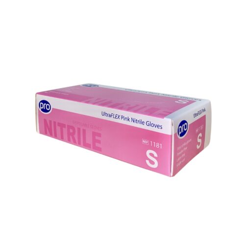 Ultraflex Pink Nitrile Glove Powder Free - Small x 100 | Aesthetics Shop UK