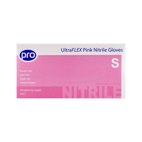 Ultraflex Pink Nitrile Glove Powder Free - Small x 100