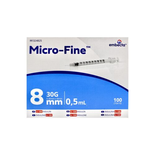 BD (Embecta) Microfine Plus 1ml Insulin Syringe & Needles U100 30g x 8mm