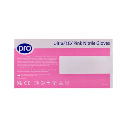 Alternative view of Ultraflex Pink Nitrile Glove Powder Free – Extra Small x 100