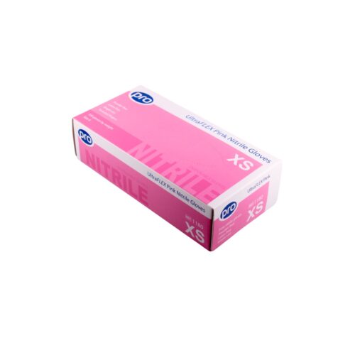 Ultraflex Pink Nitrile Glove Powder Free – Extra Small x 100 | Aesthetics Shop UK